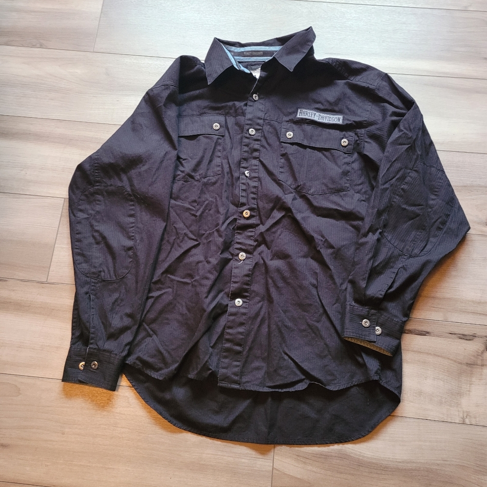 Harley Davidson Men's Black Button-Up Shirt